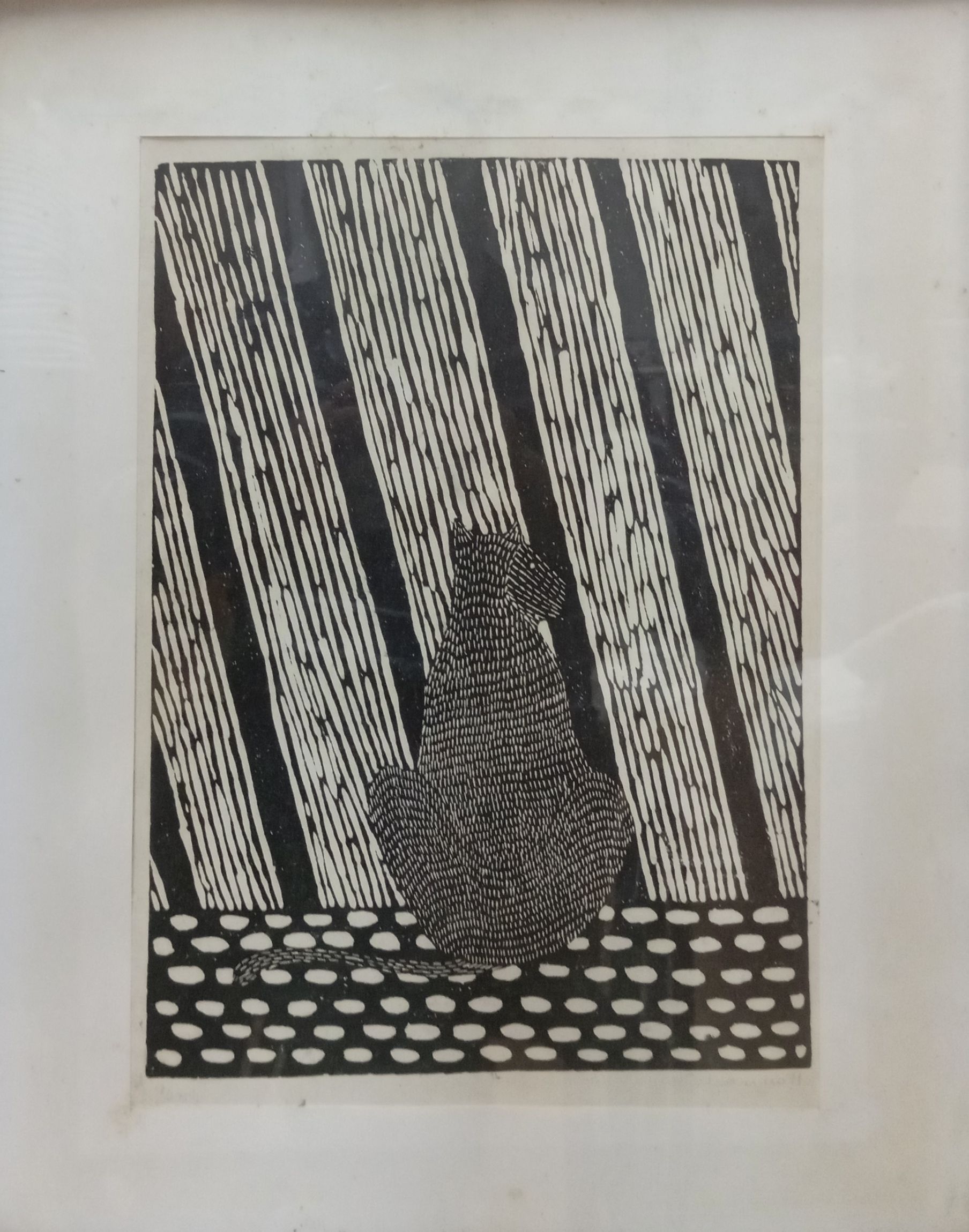 1971 Gato 33x23 Linóleo sobre papel